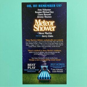 2 Sided Meteor Shower Flyer 11”X6” 2017  Broadway Amy Schumer Keegan-Michael Key
